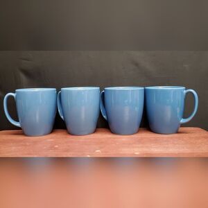 Vintage CORELLE Stoneware Blue 10 ounce Mugs Made in Thailand